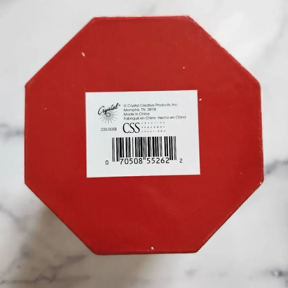 Octagon red heart black velvet gift box present storage